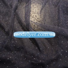 Ткань Сетка с камнями (синий)